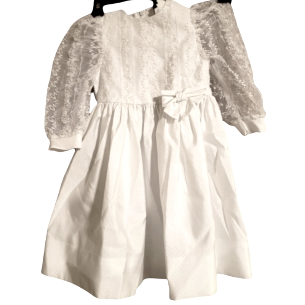 Elegant White Lace Kids Formal Dress